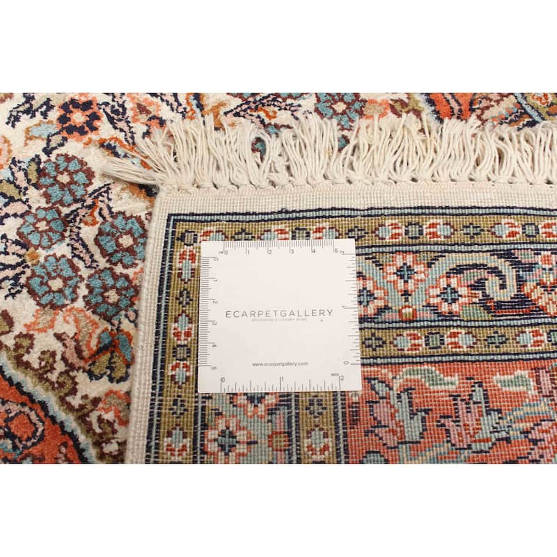 ECARPETGALLERY Hand-knotted Kashmir Cream Viscose Rug - 1'8 x 3'2