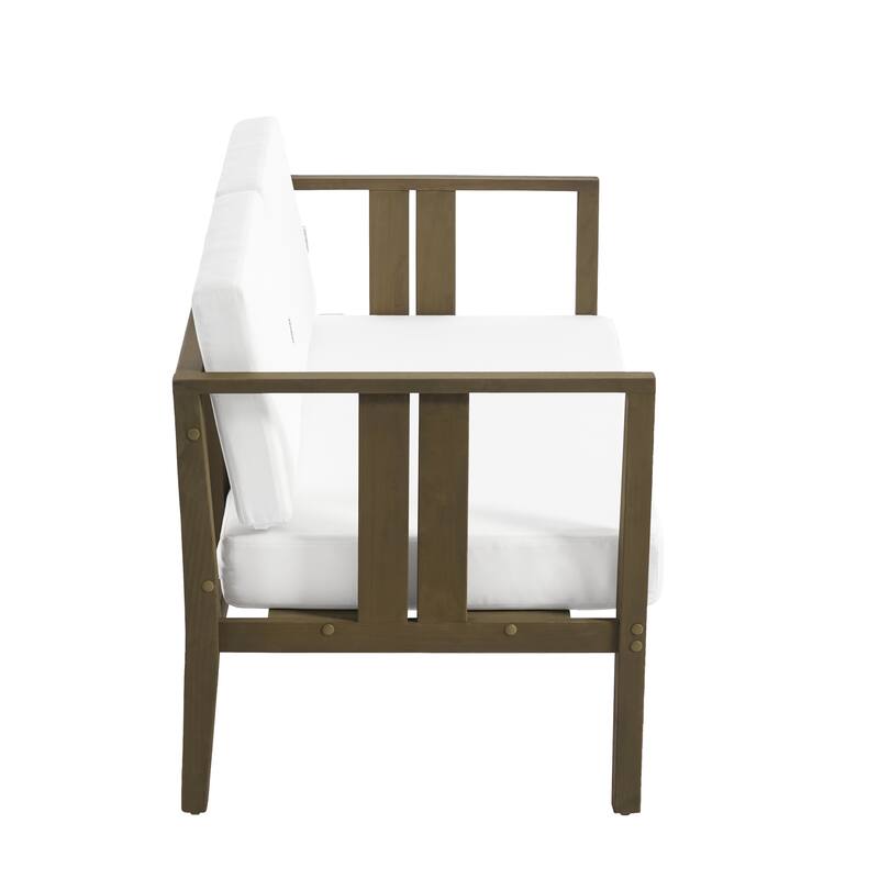 Teak Wood Weatherproof Outdoor Loveseat