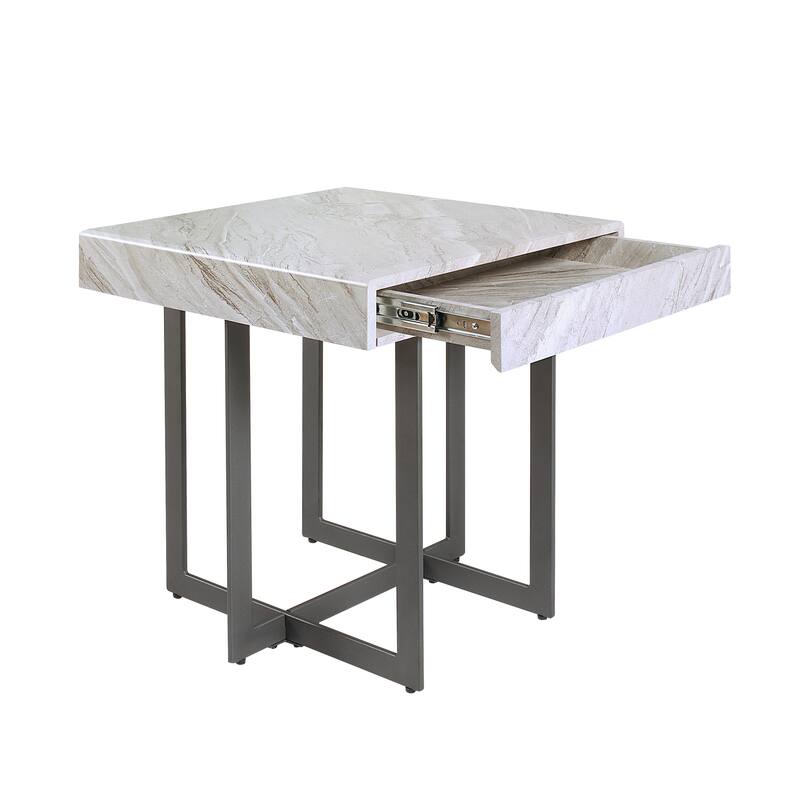 Granala Contemporary Steel 2-Piece Storage Coffee Table Set by Furniture of America