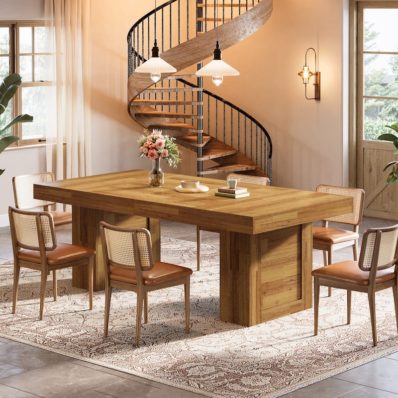 63'' Industrial Farmhouse Kitchen Dining Table with Heavy-Duty Legs