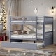preview thumbnail 14 of 34, Rustic Style Full over Full Wood Bunk Bed with Guardrails and Ladder and Twin Size Trundle