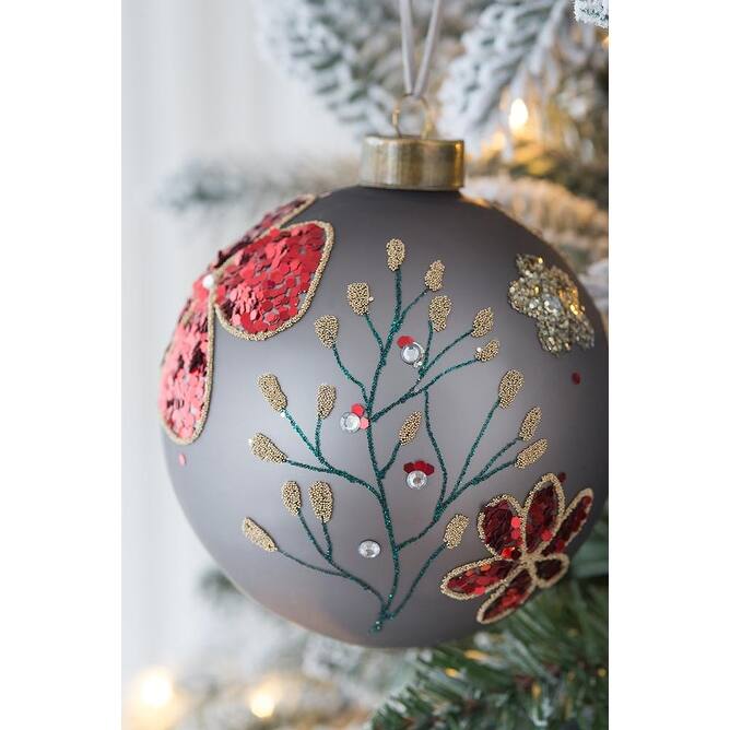 D3" Christmas Ball Ornaments, Glass Decorative Hanging Ball Christmas Tree Ornaments for Holiday Party, Set of 12