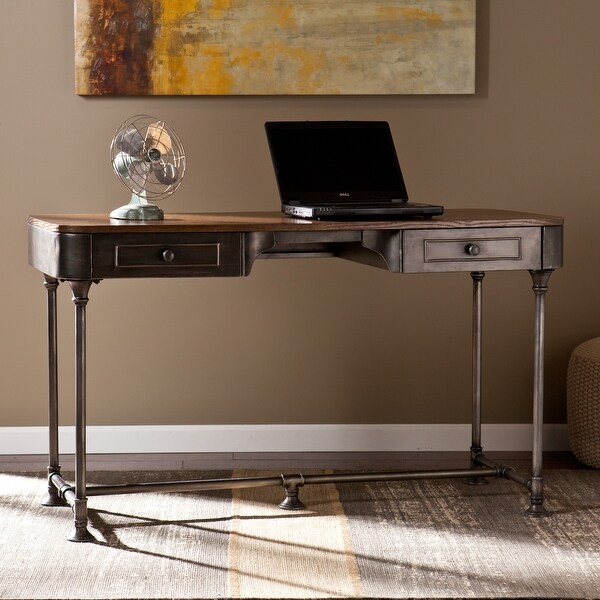 Carbon Loft Baldwin Industrial 2-drawer Desk. Opens flyout.