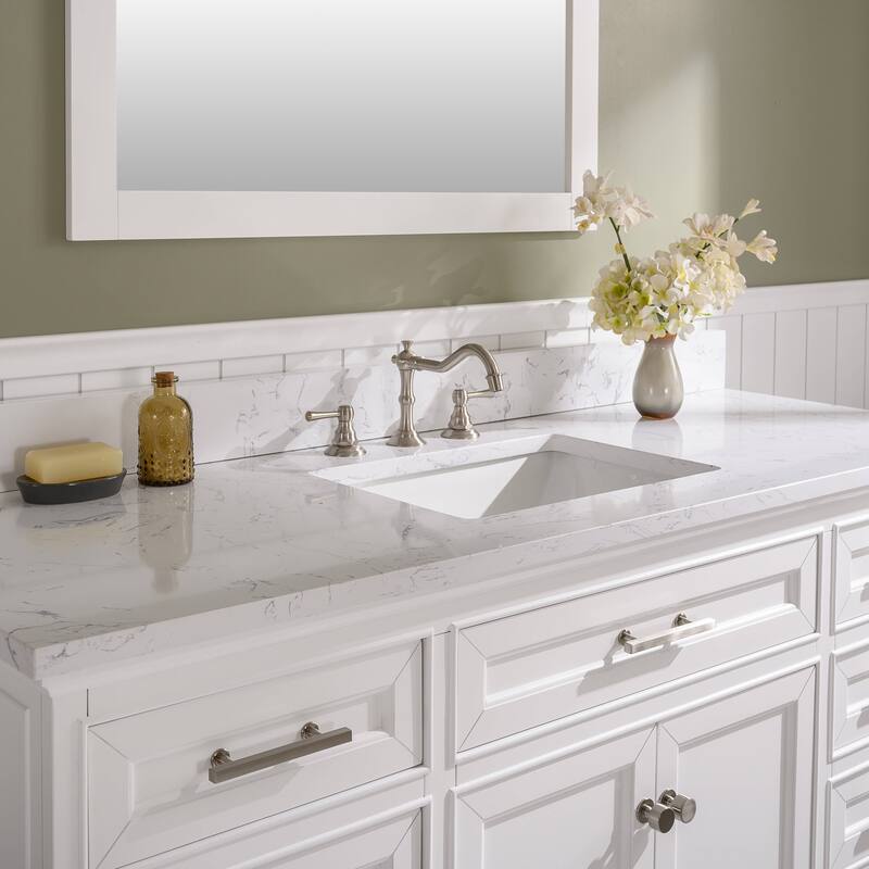 YASINU 60 Inch Engineered Marble Single Sink Vanity Top
