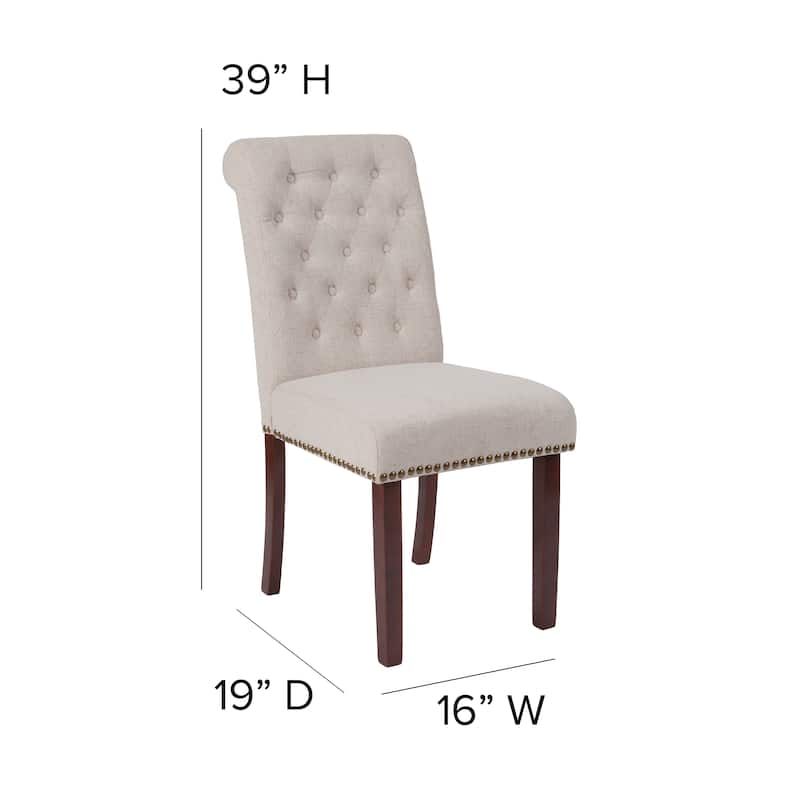 6PK Parsons Chairs-Rolled Back, Accent Nail Trim