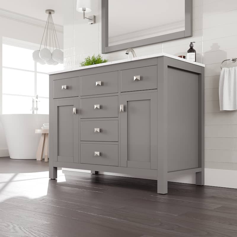 Eviva Artemis Bathroom Vanity with White Engineered Stone Countertop and Undermount Porcelain Sink