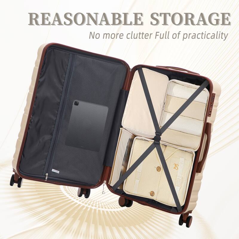3 PCS in ABS Spinner Wheel Luggage, TSA Combination Lock