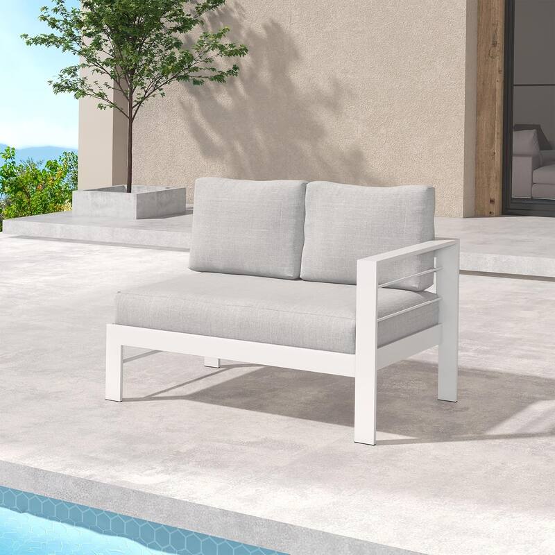 Aluminum Patio Sofa, Modern Outdoor Furniture Couch - 47"x26"