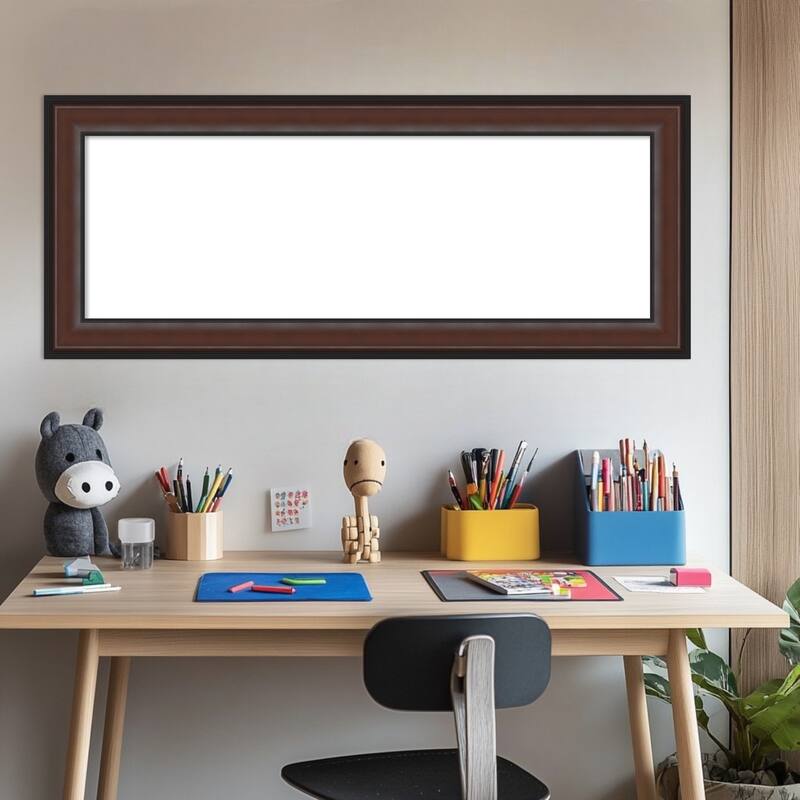 Amanti Art Harvard Walnut Framed Dry Erase Magnetic Board