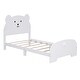 preview thumbnail 4 of 7, Twin Size Wood Platform Bed with Bear-Shaped Headboard, Footboard, and Wooden Support