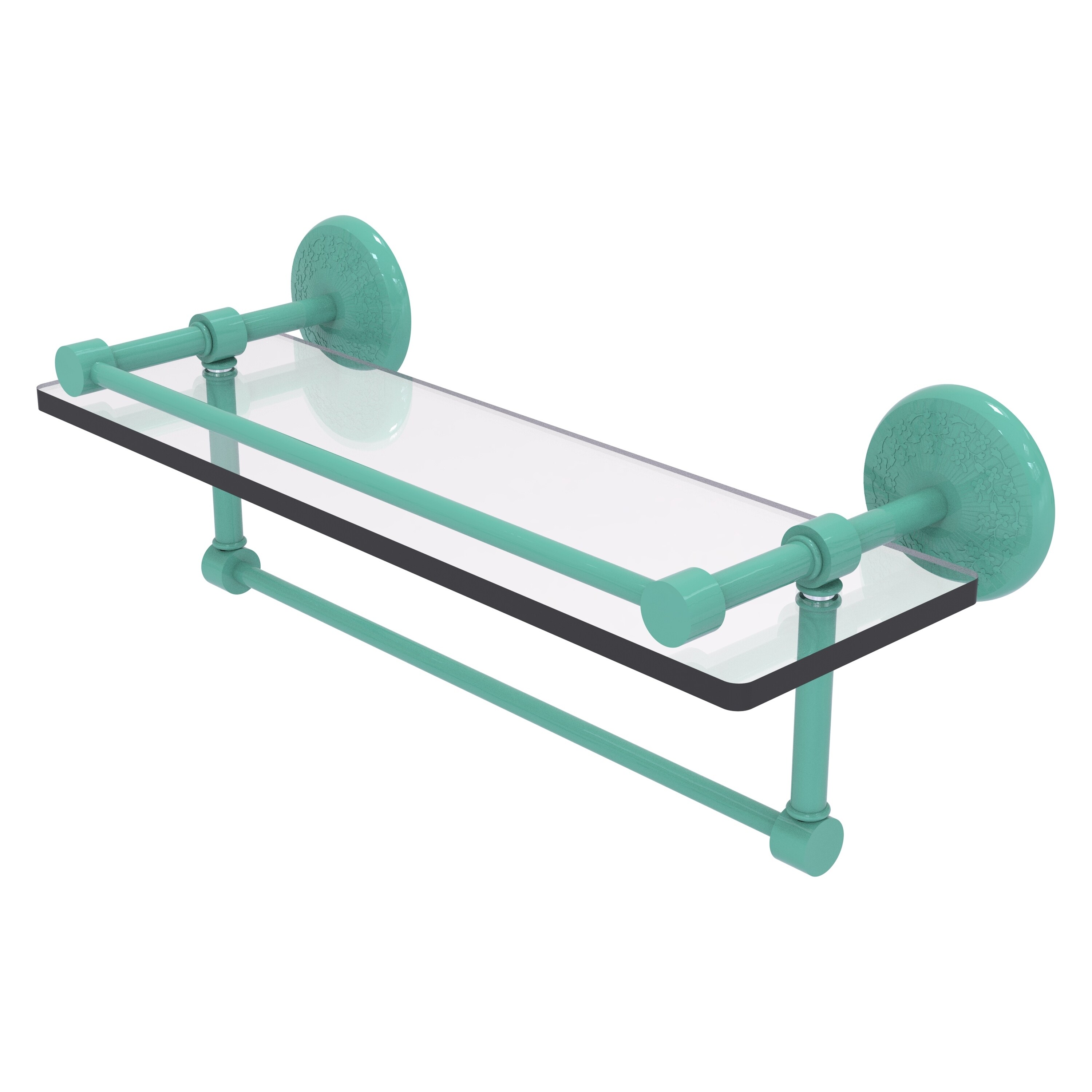 Allied Brass 16 Inch Gallery Glass Shelf with Towel Bar