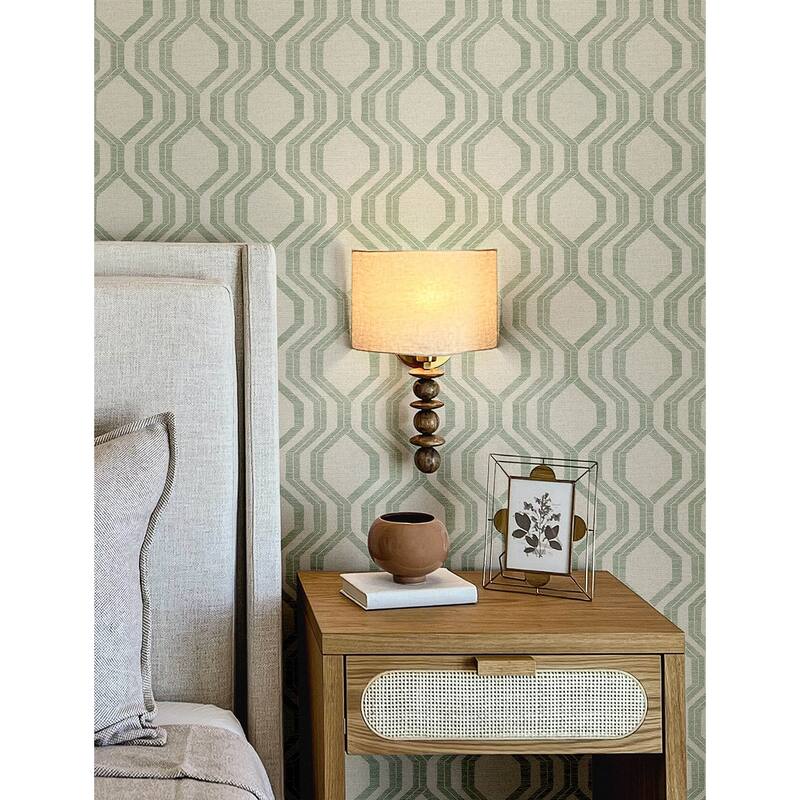 A-Street Prints Burton Green Modern Ogee Wallpaper
