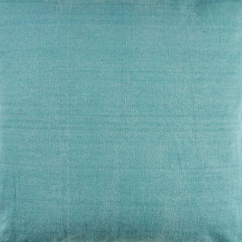 HomeRoots 24" X 24" Teal 100% Cotton Zippered Pillow