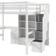 preview thumbnail 7 of 22, Wood Storage Loft Bed with L-Shaped Desk and 4 Drawers, Full Size Kids Bed Frame with Cabinet & Storage Staircase for Bedroom