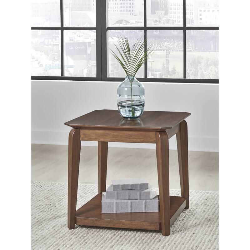 Signature Design by Ashley Trenmour Brown End Table - 25"W x 25"D x 24"H