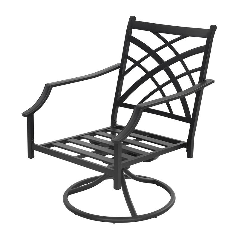 2-Piece Outdoor Swivel Patio Sofas with Thick Olefin Cushions and Wide Seat