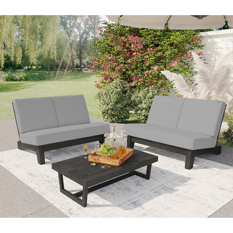 Outdoor Wood Sectional Furniture Patio Sofa Set