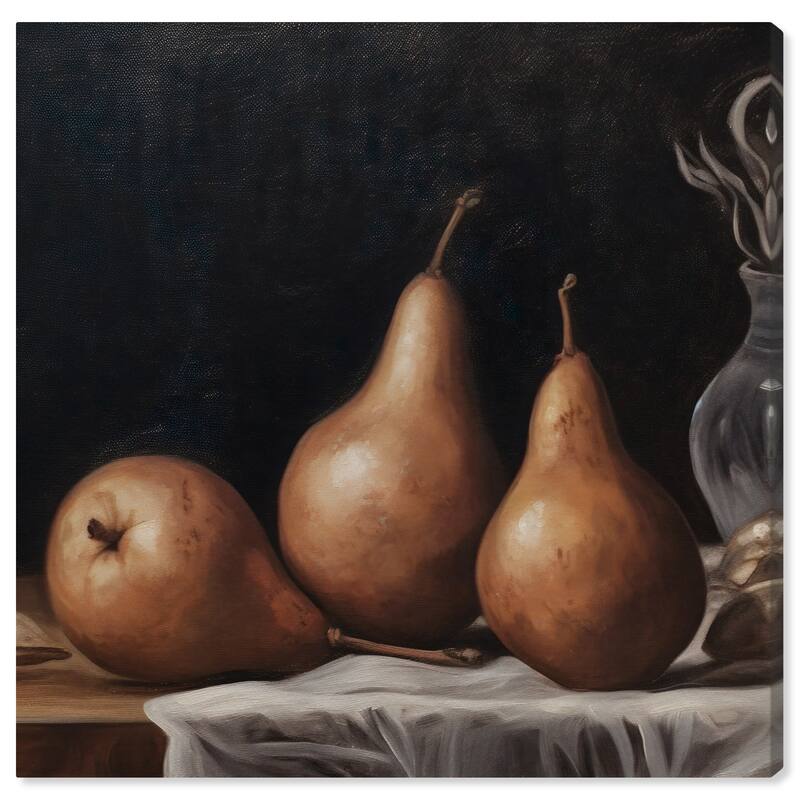 Wynwood Studio Canvas Food and Cuisine Classical Art of Pears Brown and Traditional Wall Art Canvas Print