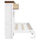 preview thumbnail 5 of 7, 80" Wood Twin Size White Murphy Bed Foldabled Cabinet Bed with 3 Drawers