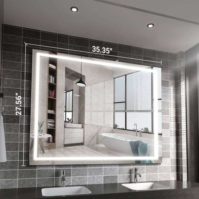 Bathroom Mirror with Lights, Anti-Fog, 3 Color