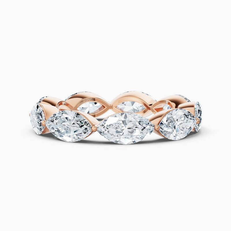 Auriya 14k Gold Marquise East-West Lab Grown Diamond Eternity Band 1.30 - 6.00 ct. tw. (F-G, VS) - 4.50 ct. wt. - 6.5 - Rose