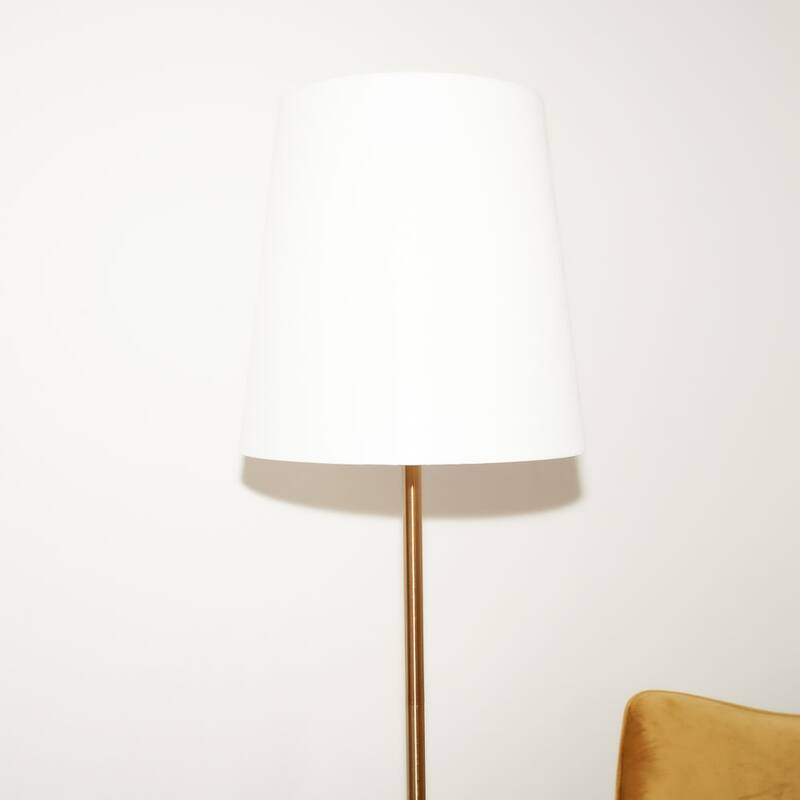 Stellar Beacon Brass Floor Lamp - White
