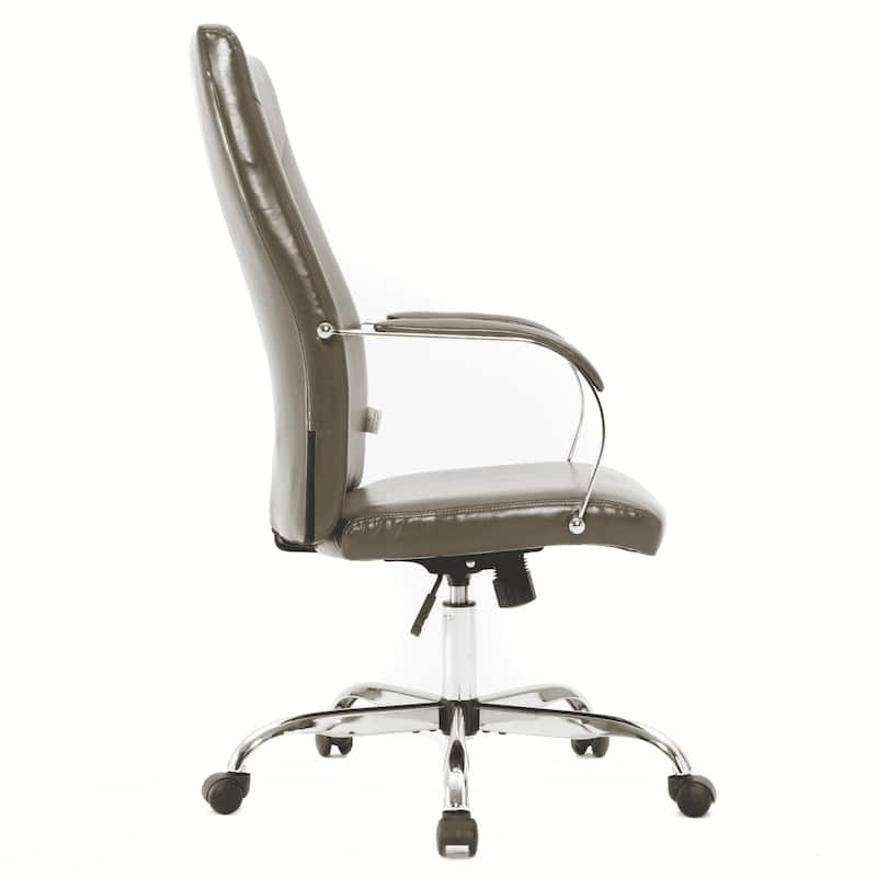 Sonora Ergonomic High Back Leather Office Chair with Lumbar Support, Adjustable Height, Tilt Lock, Chrome Frame & Swivel Casters