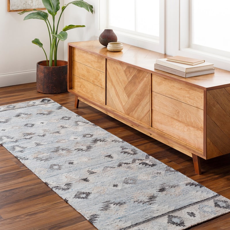 Yohana Southwestern Area Rug - 2' 6" x 8' - Pale Blue