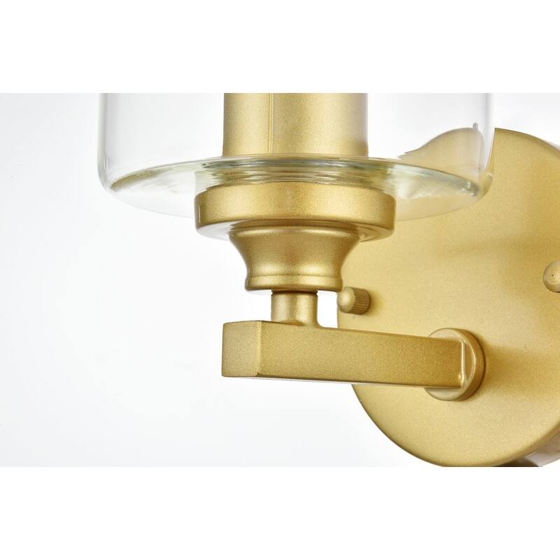 Roman 1 Light Black and Clear Bath Sconce