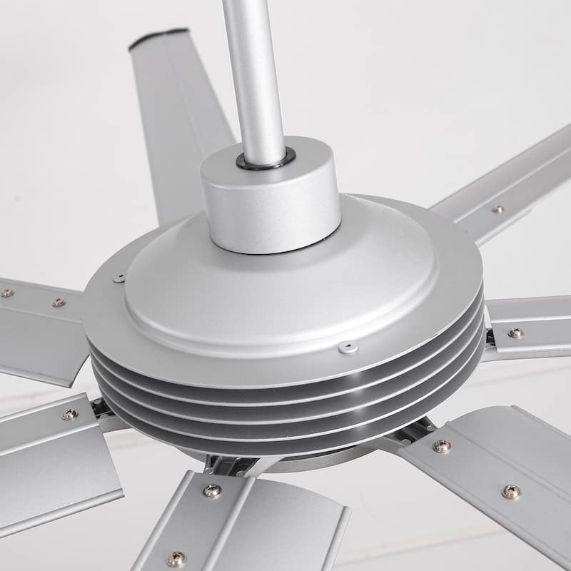 Ceiling Fan Modern 100" Industrial 7-Blade Silver Metal