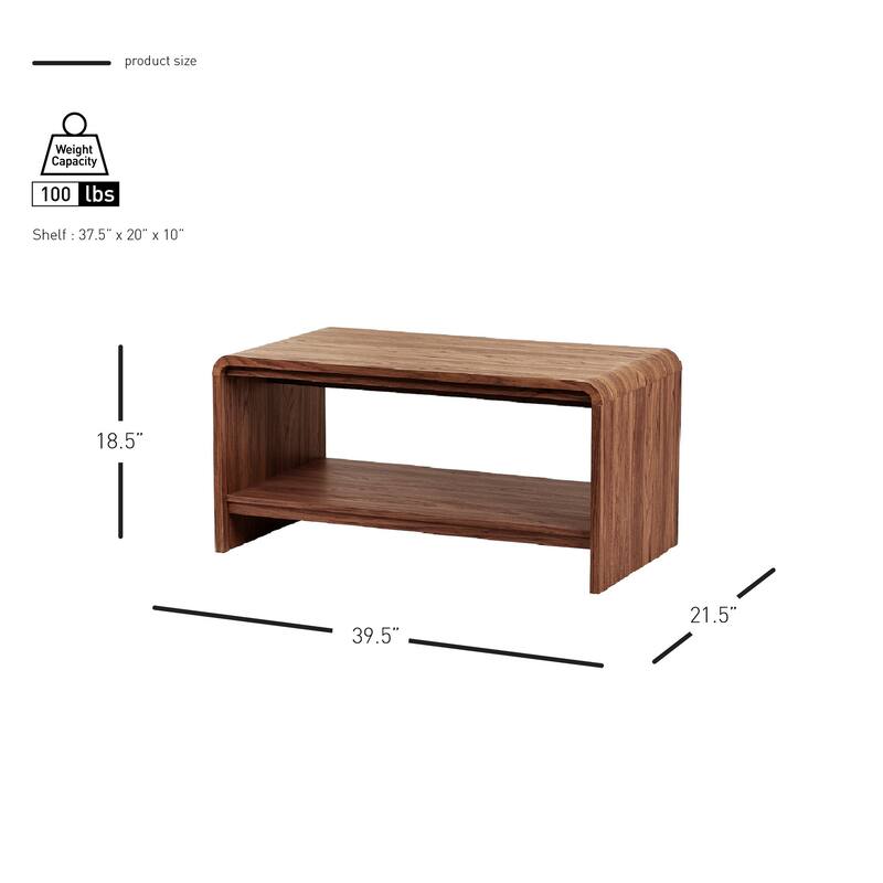 NPD Furniture Delmare Coffee Table with Open Storage