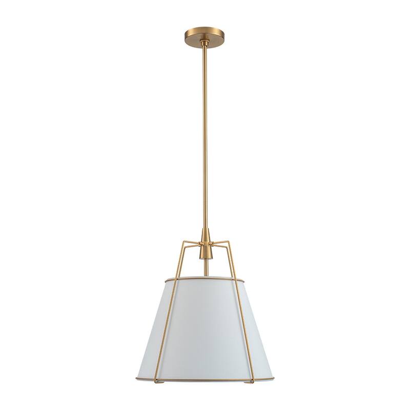 Mid Century 4-Light Conical Fabric Shade Lantern Pendant Ambient Light