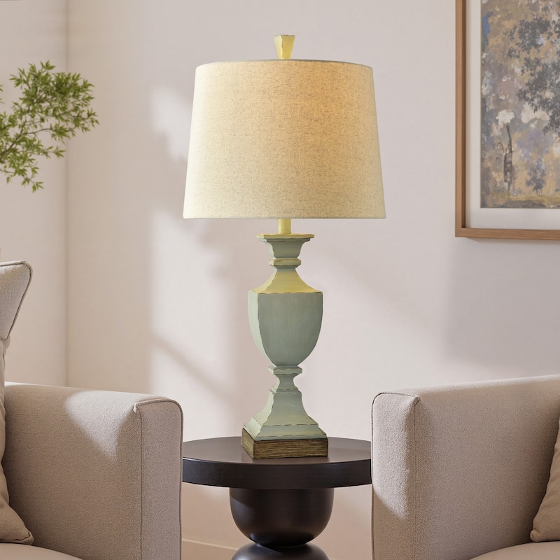The Gray Barn Willowsun Distressed Blue Urn Style Table Lamp
