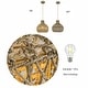 preview thumbnail 9 of 8, Homa Rattan Coastal Boho 12" Gold Dome Pendant Light - 12" Wide