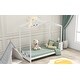 preview thumbnail 3 of 16, Charming Twin House Platform Bed with Headboard, Pine Wood and MDF, Built-in Bookrack