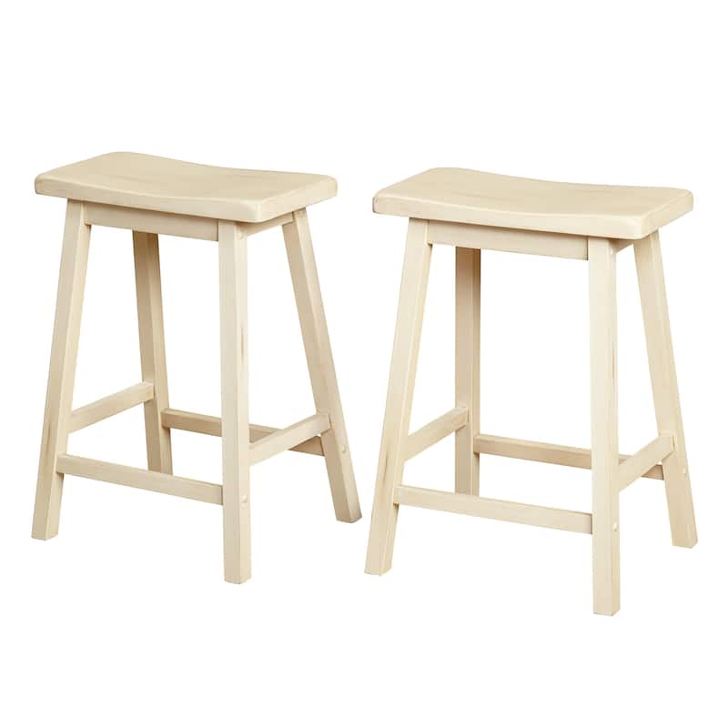Simple Living Marney Rubberwood 24-inch Counter-height Bar Stools (Set of 2)