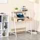 preview thumbnail 10 of 12, HOMCOM Computer Desk for Small Spaces, School Student Desk Study Writing Desk, Small Corner Desk with Drawer and Storage Shelves