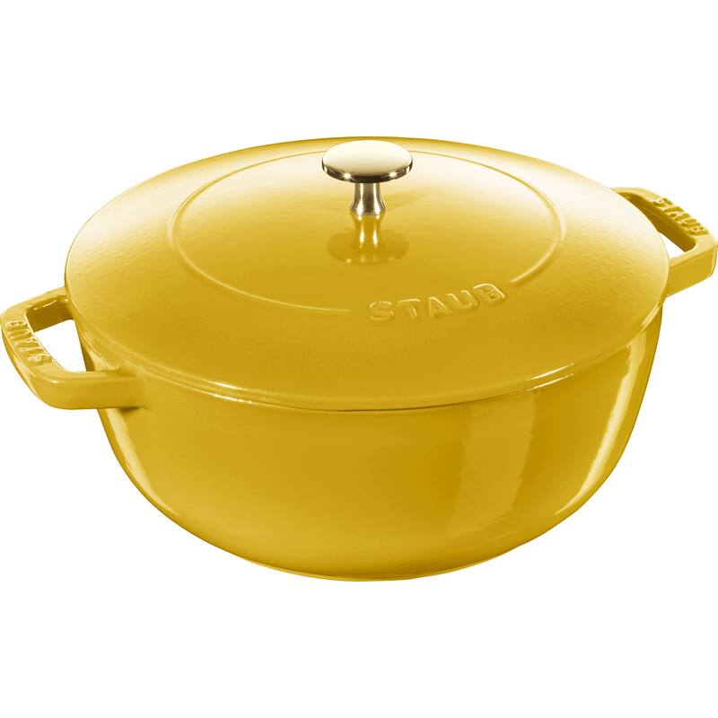 Staub Cast Iron Essential French Oven, Dutch Oven, 5-quart, serves 5-6, Made in France - 5-qt - Citron
