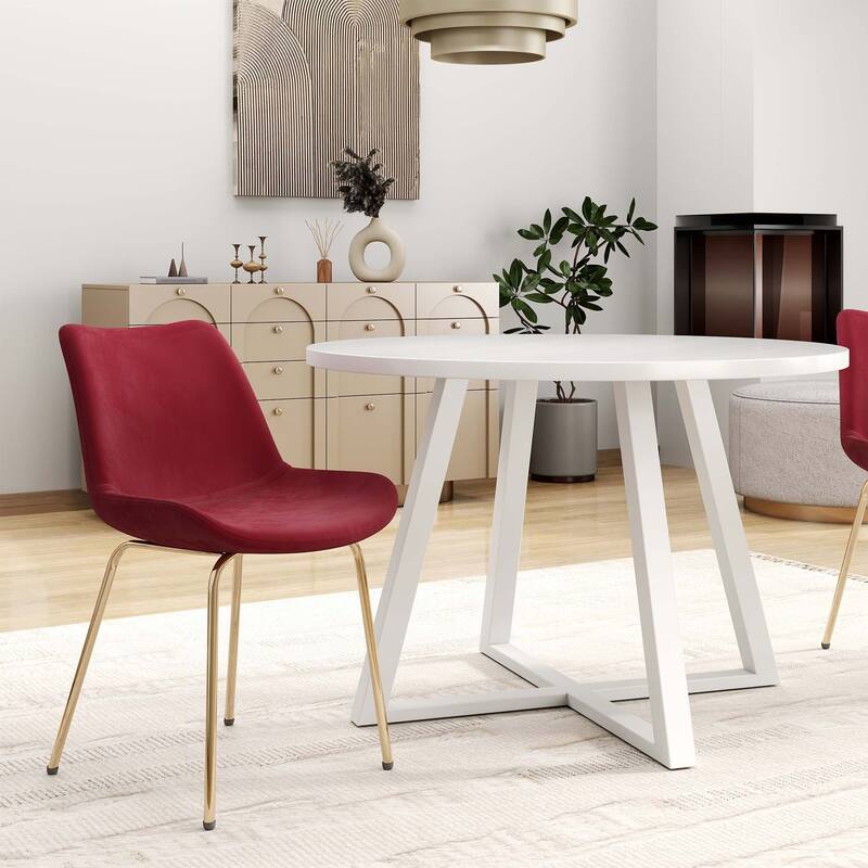 Avant 5-Piece Round Dining Set - Red