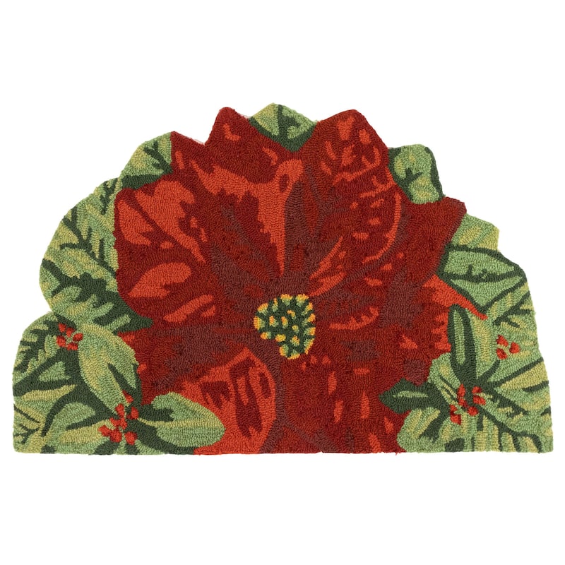 Liora Manne Frontporch Poinsettia Indoor/Outdoor Rug - 1'8" x 2' 6.5"