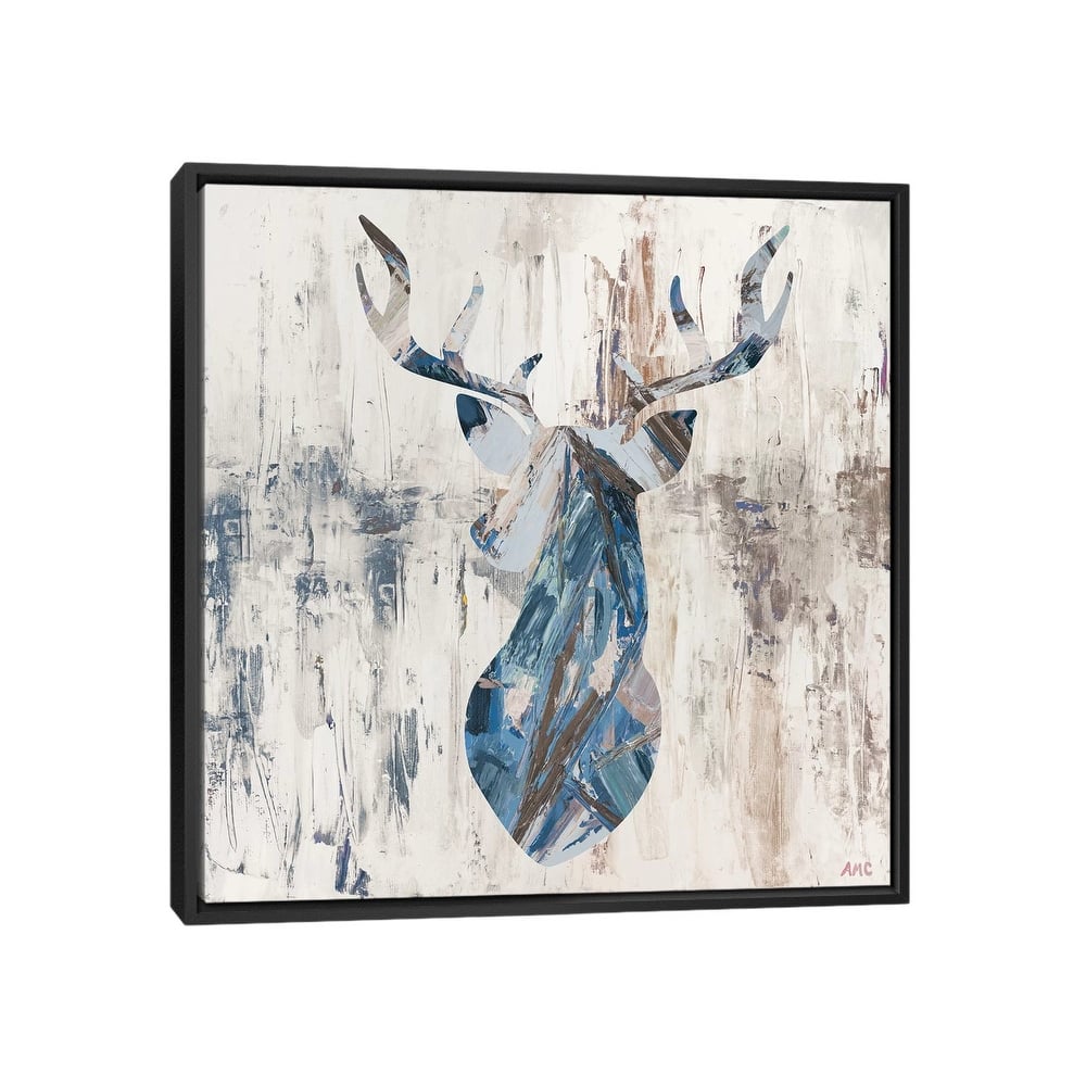 iCanvas "Blue Rhizome Deer Bust" by Ann Marie Coolick Framed Canvas Print