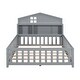 preview thumbnail 35 of 37, Full Size Multifunctional Kids Floor Bed with Storage Headboard and Blackboard, Teens Wooden Platform Bed Frame with Guardrails