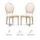 preview thumbnail 9 of 10, Linon Daphne Natural Brown Elm Wood/ Linen Oval Back Chair (Set of 2)