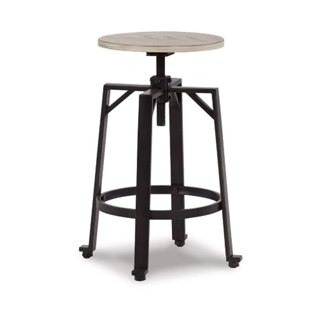 Xin 22-27 Inch Barstool, Set of 2, Adjustable Height, Light Brown, Black