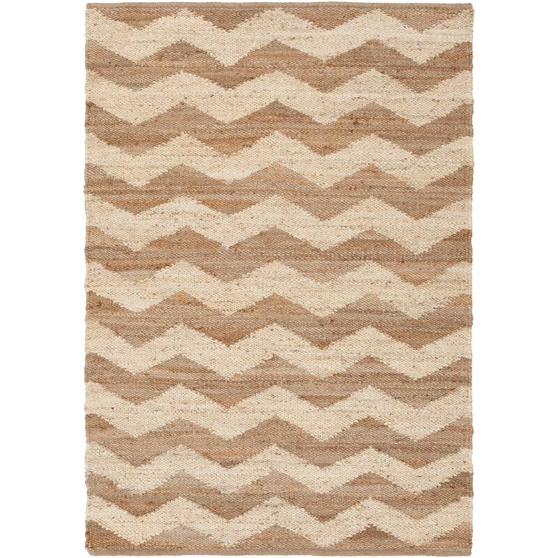 Hand-Woven Madeline Natural Jute Chevron Rug