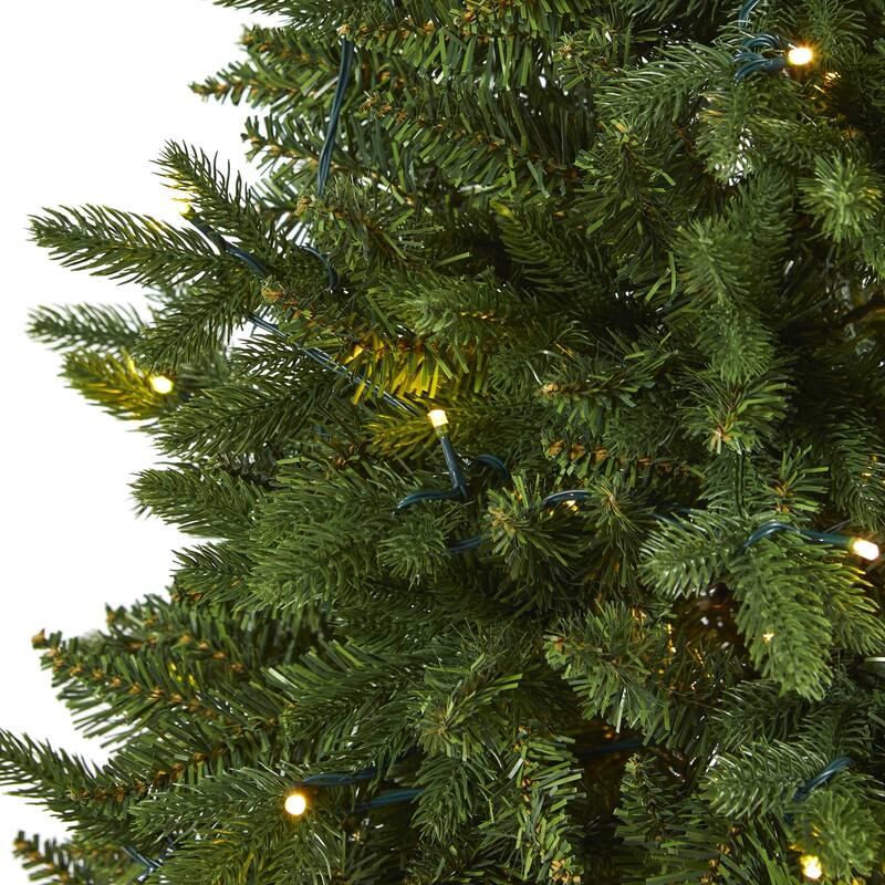 5Ft Artificial Christmas Tree with Lights - New Hampshire Fir Holiday Decor - Green - 28