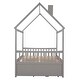 preview thumbnail 32 of 30, Wooden House Bed with Trundle and 3 Storage Drawers