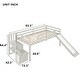 preview thumbnail 7 of 11, Twin Size Pine Wood Loft Bed with Staircase, Storage, Slide, Full-length Safety Guardrails