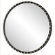 preview thumbnail 4 of 3, Distressed Round Wall Mirror - 50" - Black and Gold