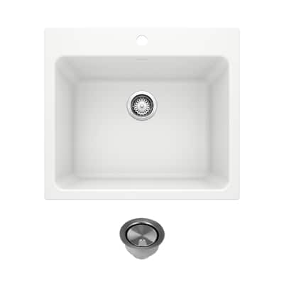 Blanco Liven Laundry Sink with Strainer in White - 22" x 25" x 12"